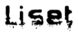 The image contains the word Liset in a stylized font with a static looking effect at the bottom of the words