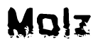 The image contains the word Molz in a stylized font with a static looking effect at the bottom of the words
