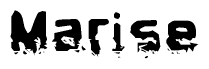 The image contains the word Marise in a stylized font with a static looking effect at the bottom of the words