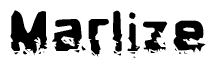 The image contains the word Marlize in a stylized font with a static looking effect at the bottom of the words
