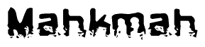 The image contains the word Mahkmah in a stylized font with a static looking effect at the bottom of the words