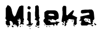 The image contains the word Mileka in a stylized font with a static looking effect at the bottom of the words