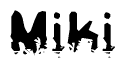 The image contains the word Miki in a stylized font with a static looking effect at the bottom of the words