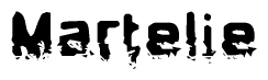 The image contains the word Martelie in a stylized font with a static looking effect at the bottom of the words