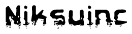 The image contains the word Niksuinc in a stylized font with a static looking effect at the bottom of the words