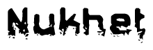 This nametag says Nukhet, and has a static looking effect at the bottom of the words. The words are in a stylized font.