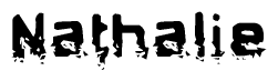The image contains the word Nathalie in a stylized font with a static looking effect at the bottom of the words