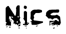 The image contains the word Nics in a stylized font with a static looking effect at the bottom of the words