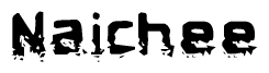The image contains the word Naichee in a stylized font with a static looking effect at the bottom of the words