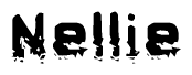 The image contains the word Nellie in a stylized font with a static looking effect at the bottom of the words