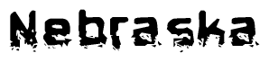 The image contains the word Nebraska in a stylized font with a static looking effect at the bottom of the words