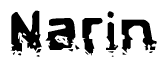 The image contains the word Narin in a stylized font with a static looking effect at the bottom of the words