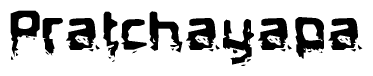 The image contains the word Pratchayapa in a stylized font with a static looking effect at the bottom of the words