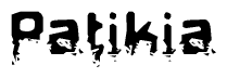 The image contains the word Patikia in a stylized font with a static looking effect at the bottom of the words