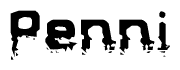 The image contains the word Penni in a stylized font with a static looking effect at the bottom of the words