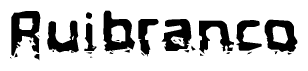 The image contains the word Ruibranco in a stylized font with a static looking effect at the bottom of the words