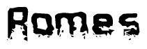The image contains the word Romes in a stylized font with a static looking effect at the bottom of the words