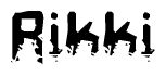 The image contains the word Rikki in a stylized font with a static looking effect at the bottom of the words