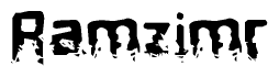 The image contains the word Ramzimr in a stylized font with a static looking effect at the bottom of the words