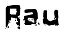 The image contains the word Rau in a stylized font with a static looking effect at the bottom of the words