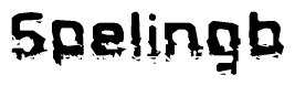   The image contains the word Spelingb in a stylized font with a static looking effect at the bottom of the words 