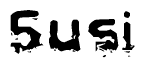 The image contains the word Susi in a stylized font with a static looking effect at the bottom of the words
