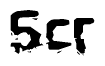 This nametag says Scr, and has a static looking effect at the bottom of the words. The words are in a stylized font.