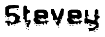 The image contains the word Stevey in a stylized font with a static looking effect at the bottom of the words