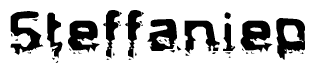 This nametag says Steffaniep, and has a static looking effect at the bottom of the words. The words are in a stylized font.