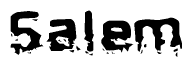 The image contains the word Salem in a stylized font with a static looking effect at the bottom of the words
