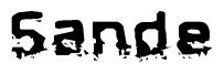 The image contains the word Sande in a stylized font with a static looking effect at the bottom of the words