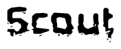 The image contains the word Scout in a stylized font with a static looking effect at the bottom of the words