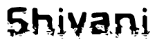 The image contains the word Shivani in a stylized font with a static looking effect at the bottom of the words