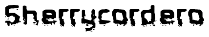 The image contains the word Sherrycordero in a stylized font with a static looking effect at the bottom of the words