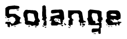 The image contains the word Solange in a stylized font with a static looking effect at the bottom of the words