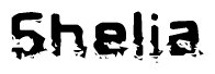 The image contains the word Shelia in a stylized font with a static looking effect at the bottom of the words
