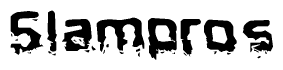 The image contains the word Slampros in a stylized font with a static looking effect at the bottom of the words