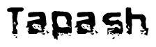 The image contains the word Tapash in a stylized font with a static looking effect at the bottom of the words