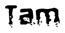 The image contains the word Tam in a stylized font with a static looking effect at the bottom of the words