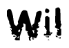 The image contains the word Wil in a stylized font with a static looking effect at the bottom of the words