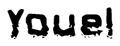 The image contains the word Youel in a stylized font with a static looking effect at the bottom of the words