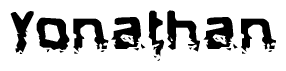 The image contains the word Yonathan in a stylized font with a static looking effect at the bottom of the words