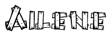 The clipart image shows the name Ailene stylized to look like it is constructed out of separate wooden planks or boards, with each letter having wood grain and plank-like details.