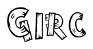 The clipart image shows the name Girc stylized to look as if it has been constructed out of wooden planks or logs. Each letter is designed to resemble pieces of wood.