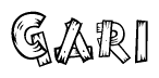 The clipart image shows the name Gari stylized to look like it is constructed out of separate wooden planks or boards, with each letter having wood grain and plank-like details.