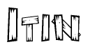 The clipart image shows the name Itin stylized to look like it is constructed out of separate wooden planks or boards, with each letter having wood grain and plank-like details.