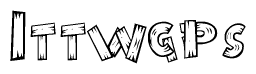 The clipart image shows the name Ittwgps stylized to look like it is constructed out of separate wooden planks or boards, with each letter having wood grain and plank-like details.