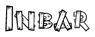 The clipart image shows the name Inbar stylized to look like it is constructed out of separate wooden planks or boards, with each letter having wood grain and plank-like details.