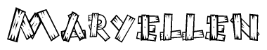 The image contains the name Maryellen written in a decorative, stylized font with a hand-drawn appearance. The lines are made up of what appears to be planks of wood, which are nailed together