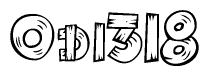 The image contains the name Odi318 written in a decorative, stylized font with a hand-drawn appearance. The lines are made up of what appears to be planks of wood, which are nailed together